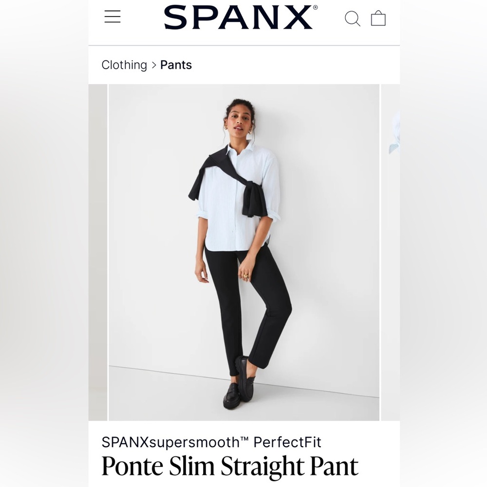 SPANX Black Ponte Slim Straight Ankle Pants